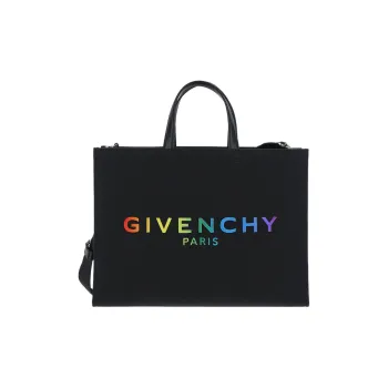 GIVENCHY Cotton Tote Bag Shopping Bag Shoulder Bag Crossbody Bag Handbag Large Size Women's Black