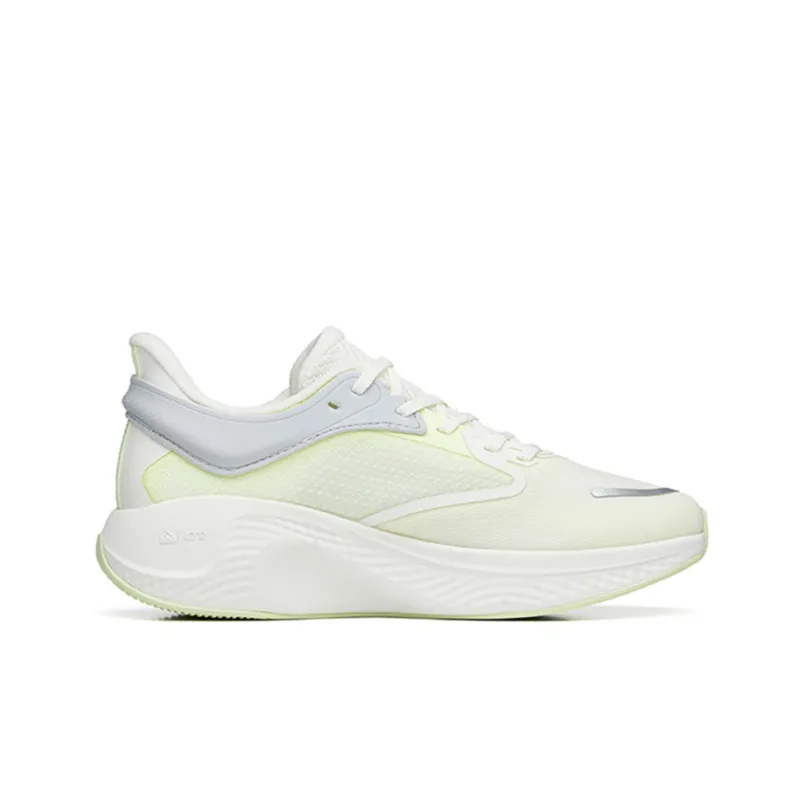 Anta Cushioned Anti-Slip Wear-Resistant Breathable Lightweight Low-Top Running Shoes Women's White Green Gray-1