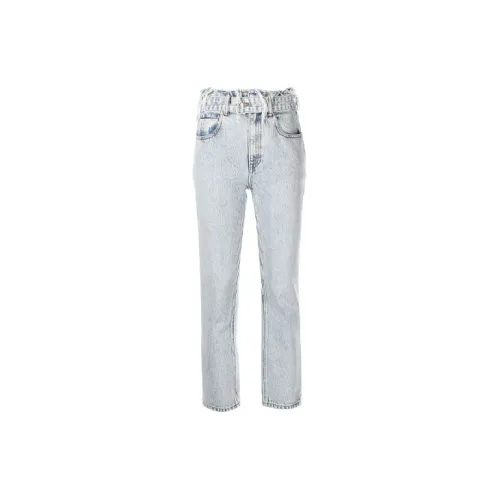 Alexander Wang Jeans Women's Egg Stone Pattern Bleached White