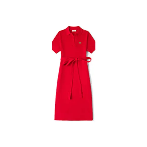 LACOSTE Short-Sleeved Dresses Women's Red