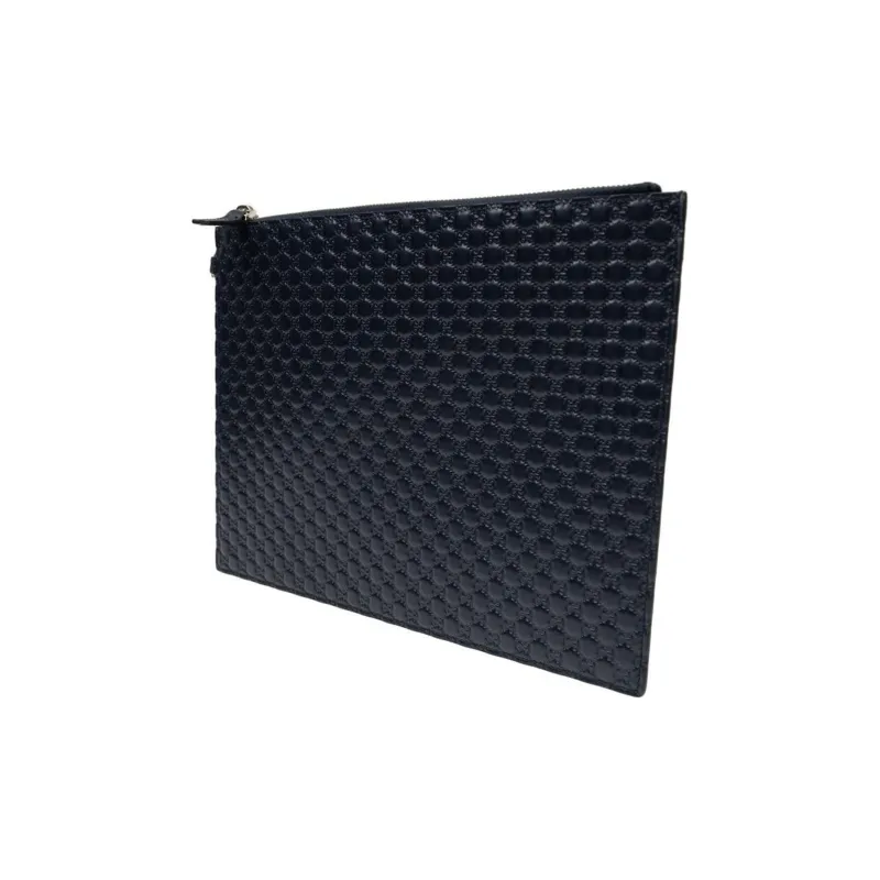 GUCCI Cow Leather Clutch Regular Men's Dark Blue-1