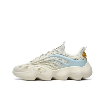 FILA FUSION Ray 3 Cushioning Anti Slip And Wear Resistant Low Top Casual Shoes Women's Yellow Gray
