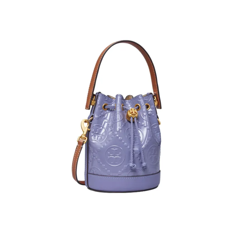 TORY BURCH T Monogram Patent Leather Shoulder Bag, Crossbody Bag, Handbag Mini Women's Dark Lotus Purple-1