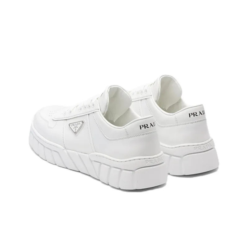 PRADA Voluminous Sneakers Leather White White-4