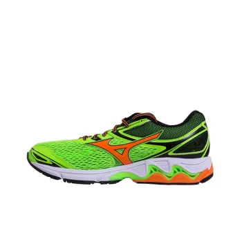Mizuno Wave Inspire 13 Anti-Slip Wear-Resistant Low-Top Running Shoes Green Orange