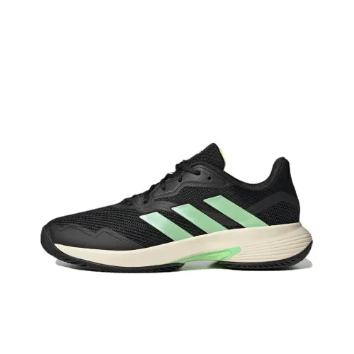 Adidas CourtJam Control Tennis Shoes Men Low-Top Black/Green