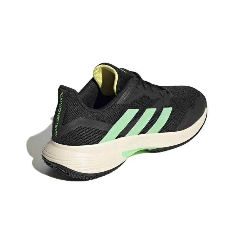 Adidas CourtJam Control Anti-Slip And Wear-Resistant Breathable Low-Top Tennis Shoes Men's Black Green-3