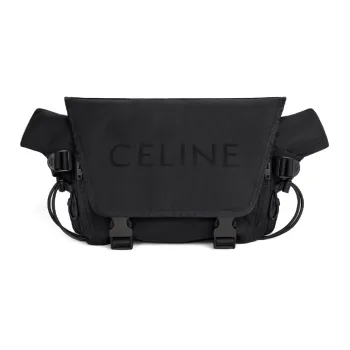 CELINE Nylon Crossbody Bag Sling Bag Fanny Pack Medium Size Men's Black
