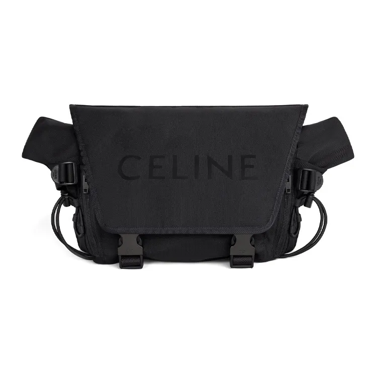 CELINE Nylon Crossbody Bag Sling Bag Fanny Pack Medium Size Men's Black-0
