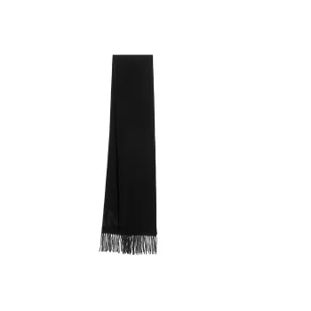 GANNI Logo Detailed Fringed Scarf