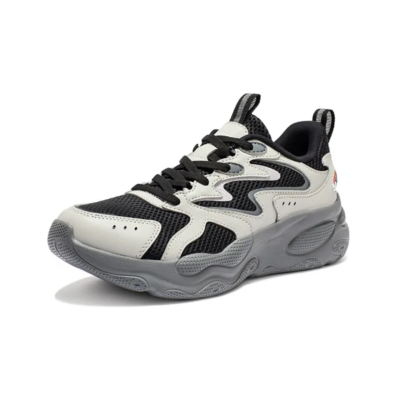 361° Anti Slip And Wear Resistant Breathable Low Top Running Shoes Women's Black Gray-1