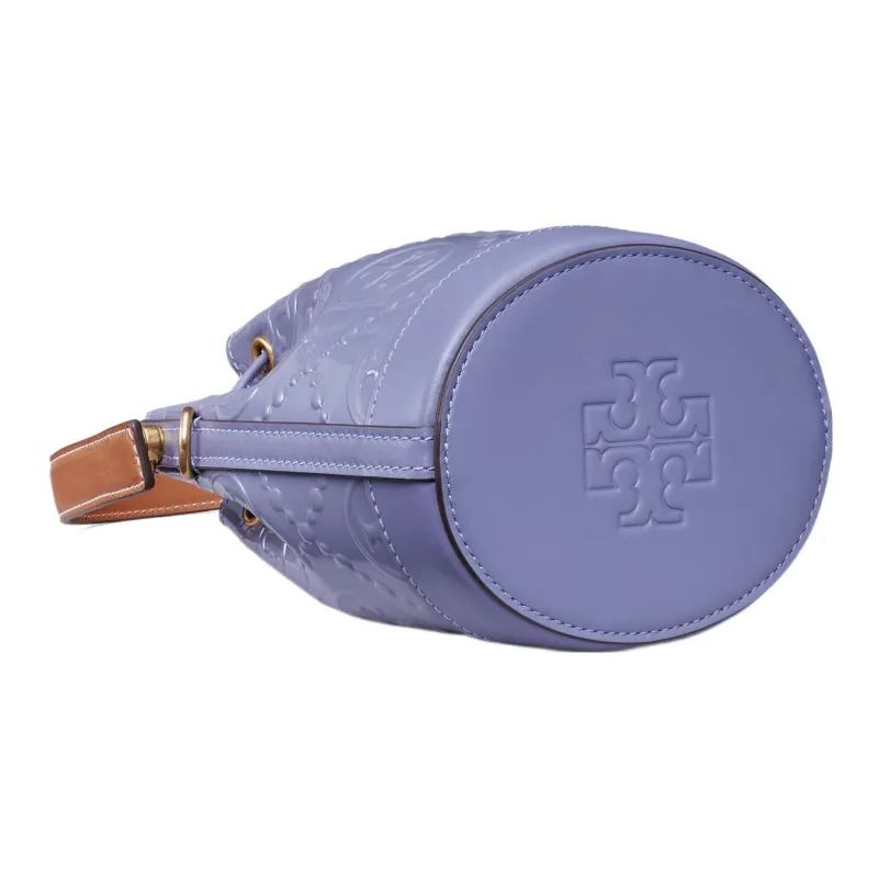 TORY BURCH T Monogram Patent Leather Shoulder Bag, Crossbody Bag, Handbag Mini Women's Dark Lotus Purple-3