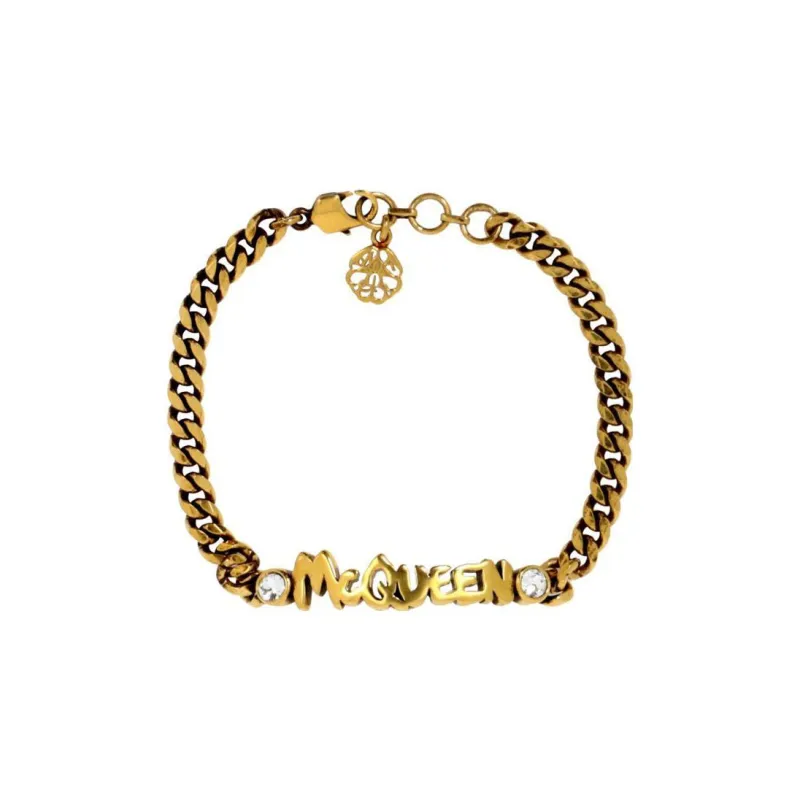 Alexander McQueen Grafitti Logo Chain-link Bracelet-0