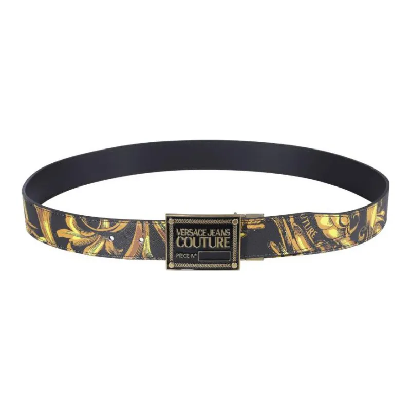 VERSACE JEANS COUTURE Leather Belts Men Black/Yellow-2
