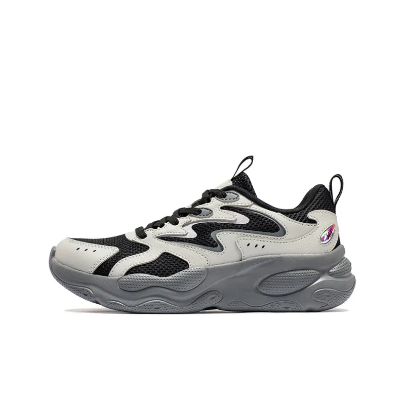 361° Anti Slip And Wear Resistant Breathable Low Top Running Shoes Women's Black Gray-0