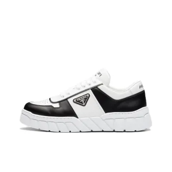 PRADA Voluminous Sneakers Leather White Black