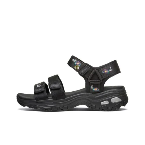 Skechers D'Lites 1.0 Beach Sandals Women's All Black