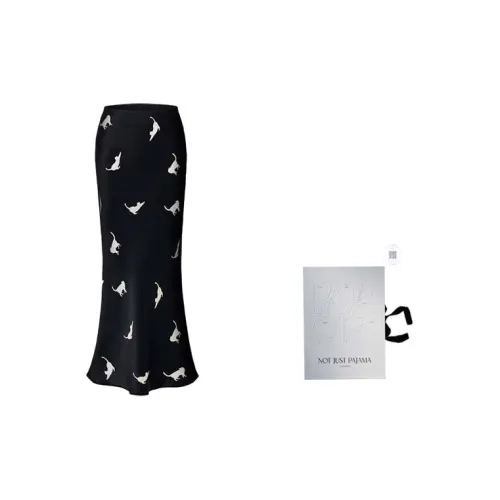 NOT JUST PAJAMA 블랙 여성 나이트 가운