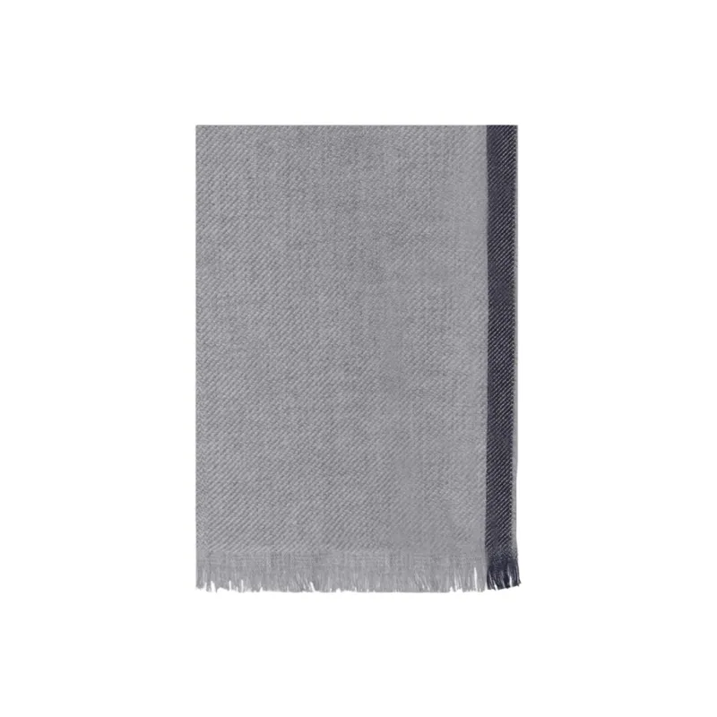 Brunello Cucinelli Contrast Trim Frayed Edge Scarf-0