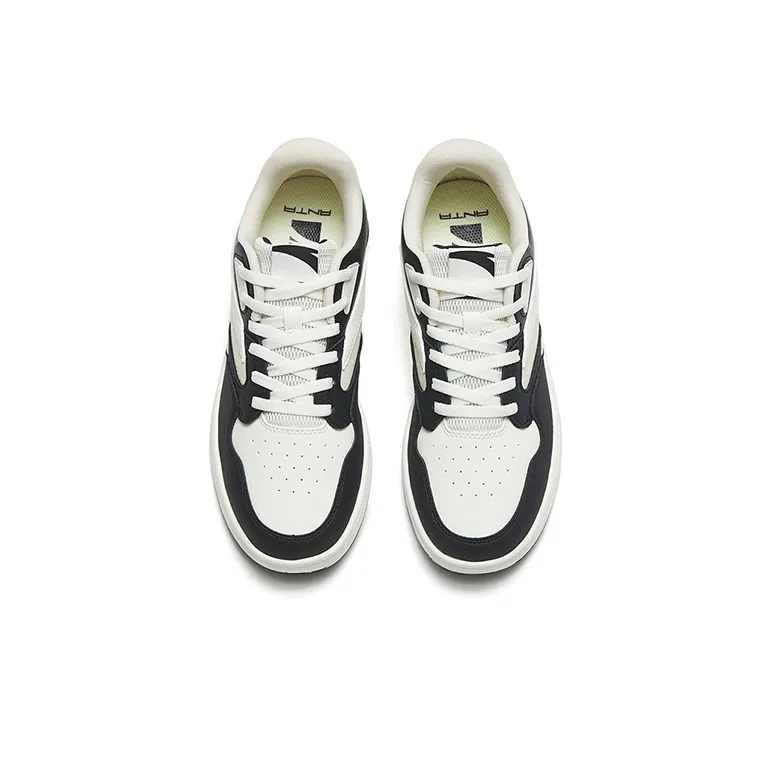 Anta Life Collection Anti-Slip Wear-Resistant Low-Top Skateboard Shoes Women's White Black Gray-3