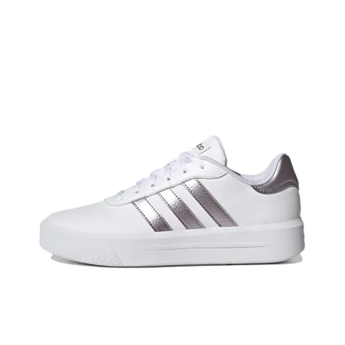 Adidas Neo Court Platform Skateboard Shoes Women's Low-Top White/Purple