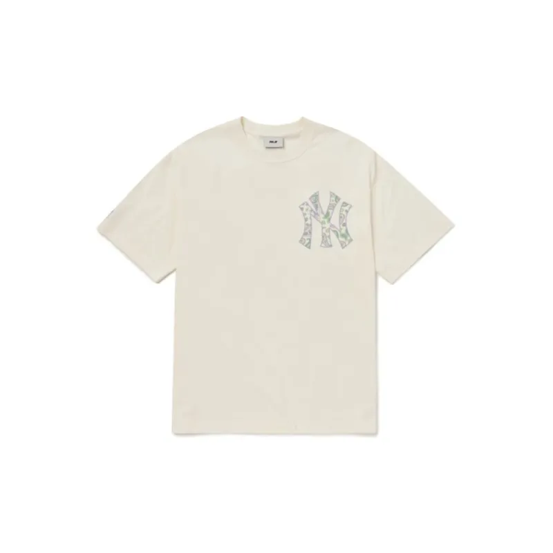 MLB T Shirt Korean Style Unisex Ecru-1
