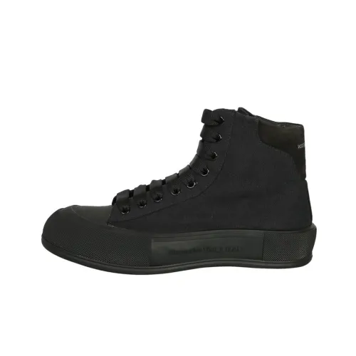 Alexander McQueen Deck Skateboard Shoes Men High-Top Black