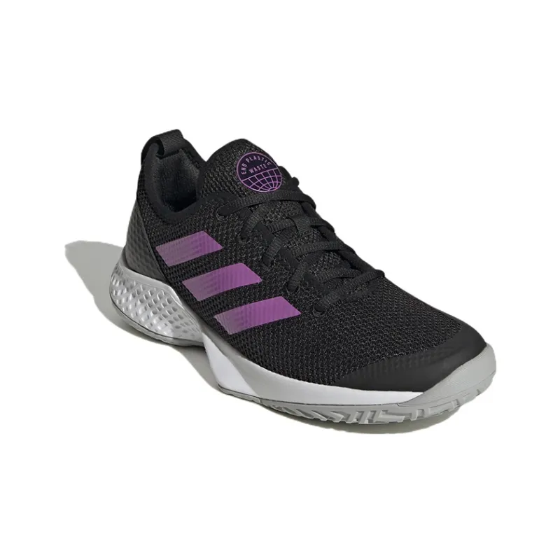 Adidas Courtflash Wear-Resistant Low-Top Tennis Shoes Women's Black-2