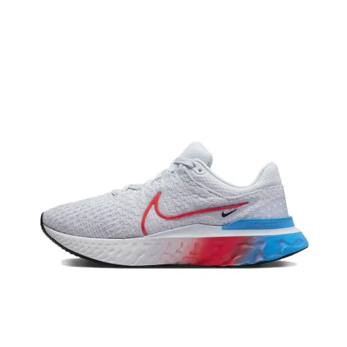 Nike React Infinity Run FK 3 'Grey Bright Crimson' Sneakers