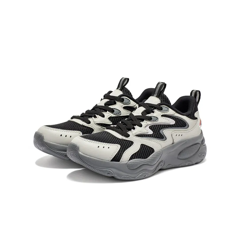 361° Anti Slip And Wear Resistant Breathable Low Top Running Shoes Women's Black Gray-2