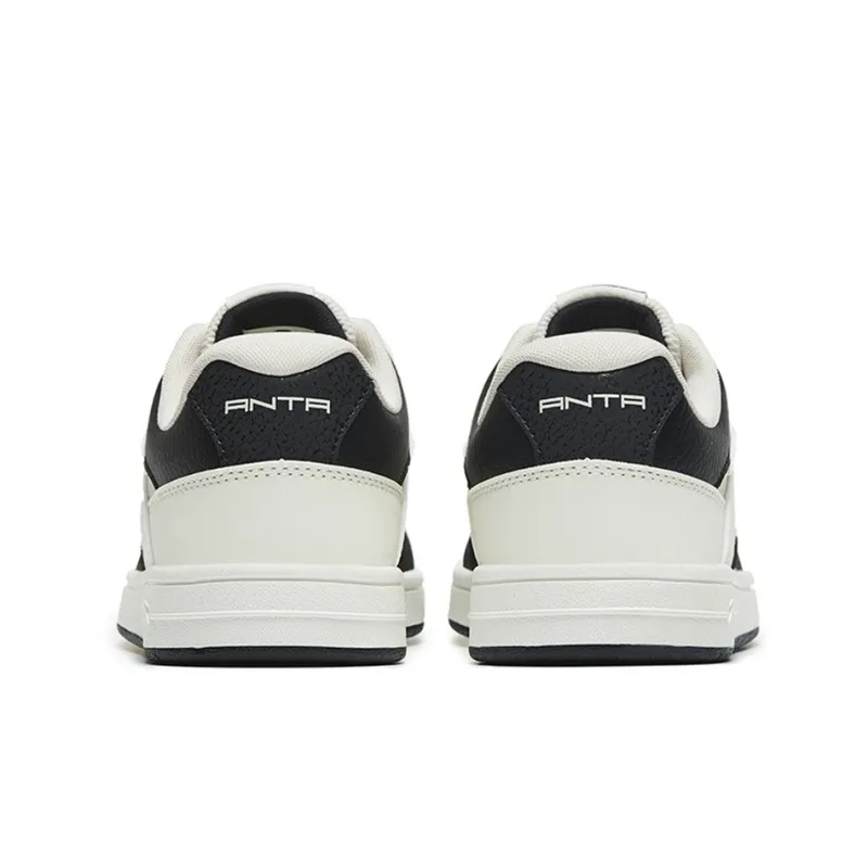 Anta Life Collection Anti-Slip Wear-Resistant Low-Top Skateboard Shoes Women's White Black Gray-4