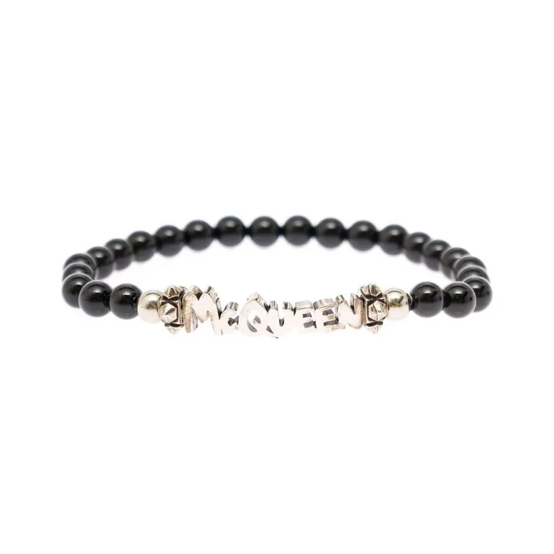 Alexander McQueen Brass Bracelets Men's Black-0