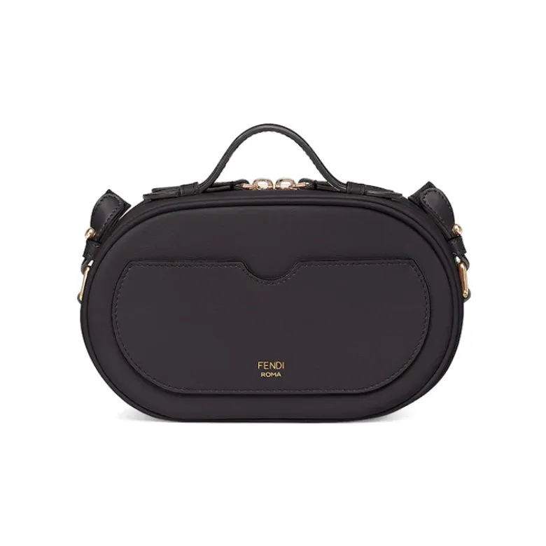 FENDI O'Lock Calfskin Camera Bag Handbag Shoulder Bag Crossbody Bag Mini Women's Black-2