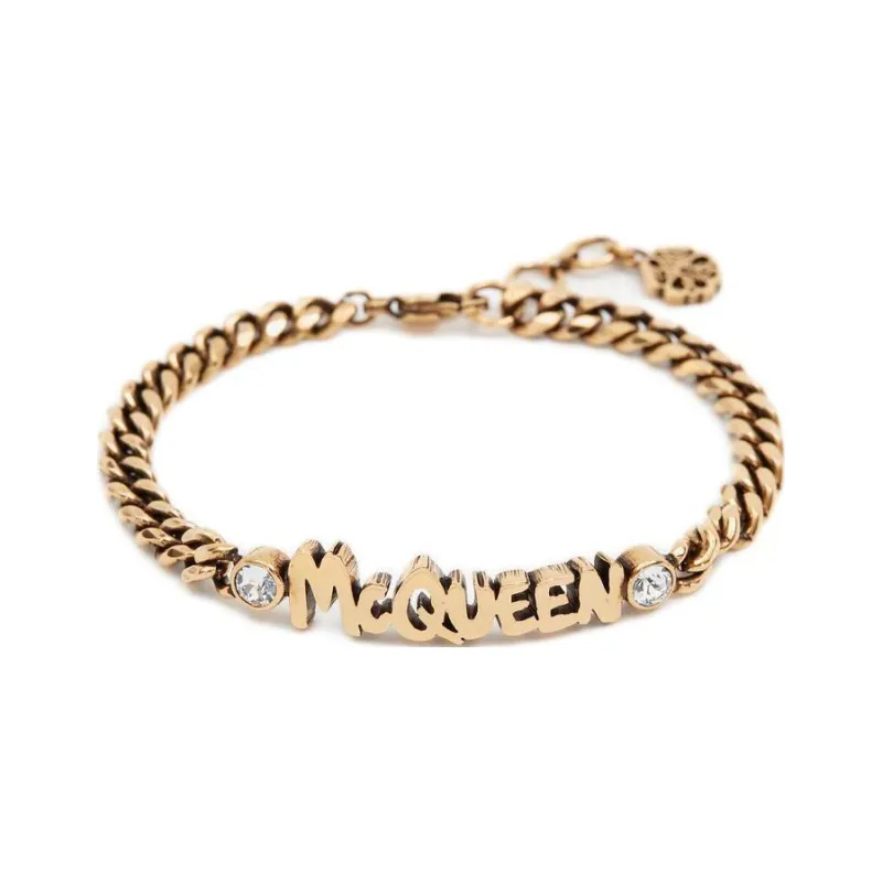 Alexander McQueen Grafitti Logo Chain-link Bracelet-1