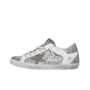 Golden Goose Super Star Stylish Skateboarding Shoes Women's Silver Vintage Version