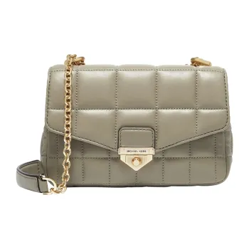 MICHAEL KORS Soho Sheepskin Shoulder Bag Extra Large Women's Light Army Green