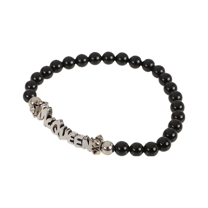 Alexander McQueen Brass Bracelets Men's Black-3