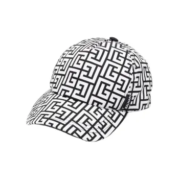BALMAIN Iconic Monogram Motif Mens Peaked Hat