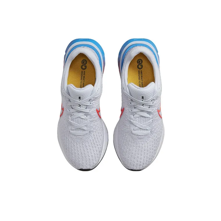 Nike React Infinity Run Flyknit 3 'Grey Bright Crimson' Women's-3