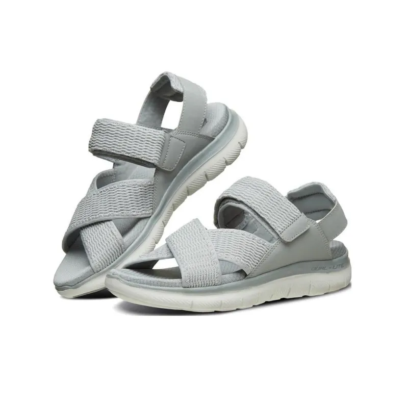 Skechers Flex Appeal 2.0 Beach Sandals Women's Light Gray-2