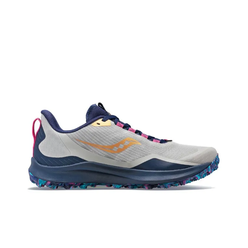 Saucony Peregrine 12 Cushioning Wear-Resistant Low-Top Running Shoes Men's Gray Blue Cushioning Trail Running-1