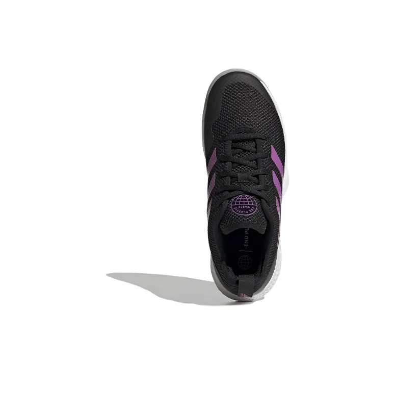 Adidas Courtflash Wear-Resistant Low-Top Tennis Shoes Women's Black-4