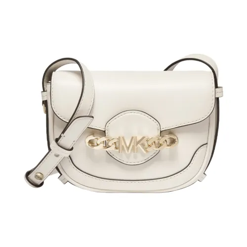 MICHAEL KORS Hally Leather Saddle Bag, Shoulder Bag, Crossbody Bag Extra Small Women's Milk White