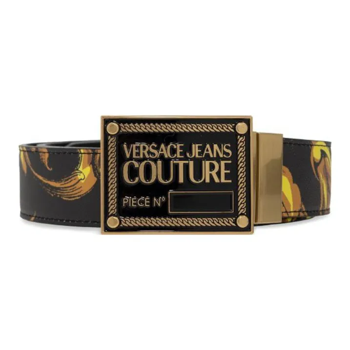 VERSACE JEANS COUTURE Leather Belts Men Black/Yellow-3