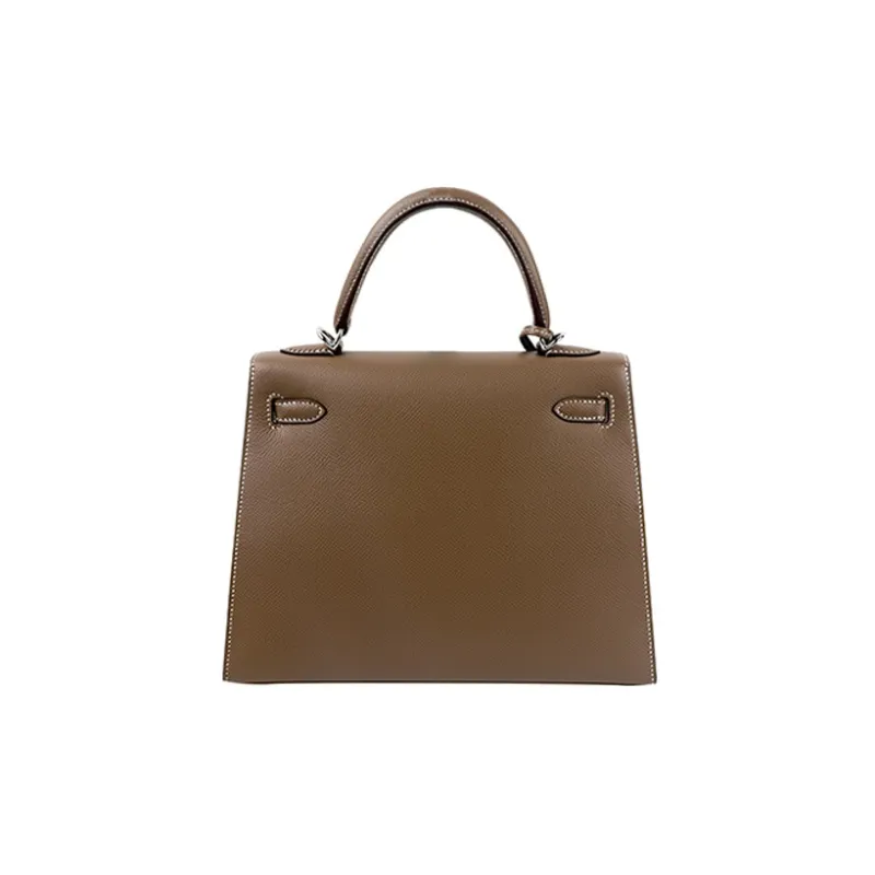 HERMES Epsom Leather Kelly Bag Handbag Women's 18 Etoupe Elephant Gray-1