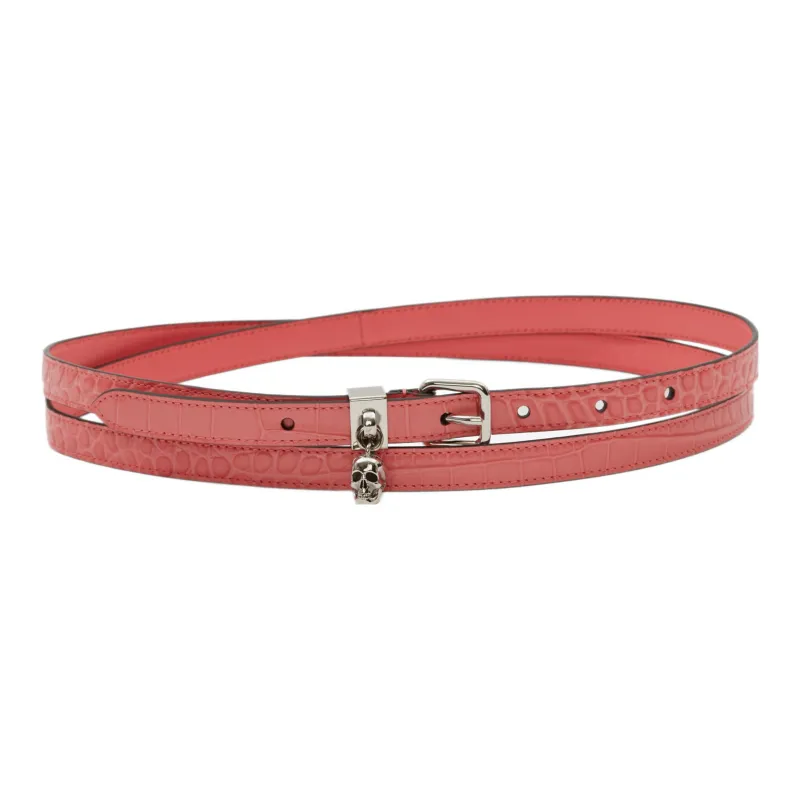 Alexander McQueen Thin Double Wrap Skull Belt-0