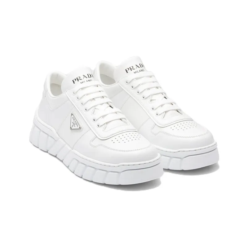 PRADA Voluminous Sneakers Leather White White-3