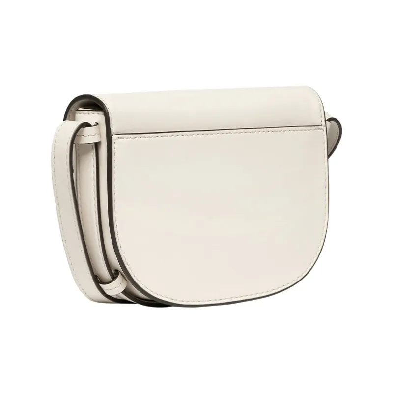 MICHAEL KORS Hally Leather Saddle Bag, Shoulder Bag, Crossbody Bag Extra Small Women's Milk White-1