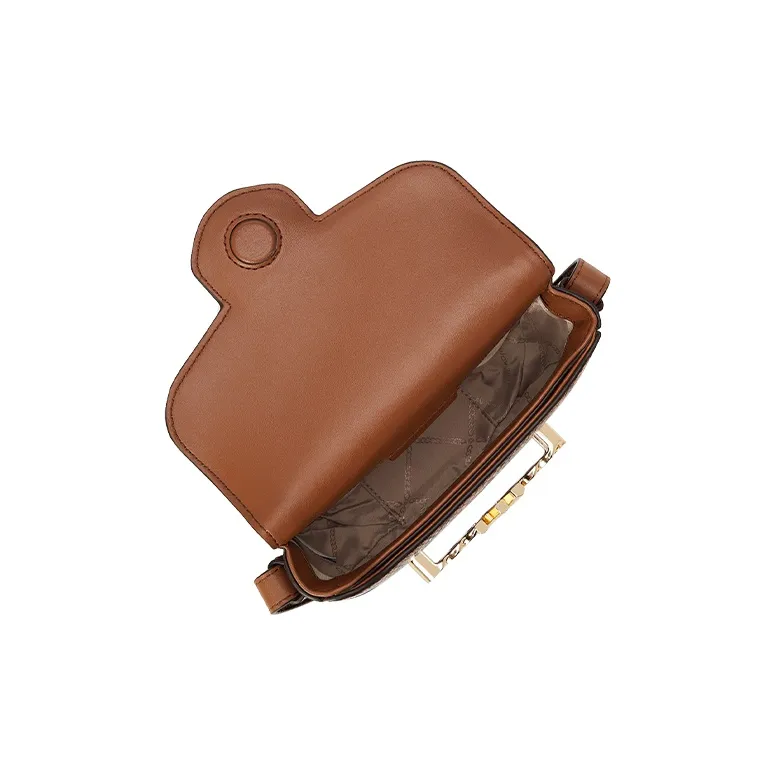 MICHAEL KORS Hally Leather Saddle Bag, Shoulder Bag, Crossbody Bag Extra Small Women's Brown-2