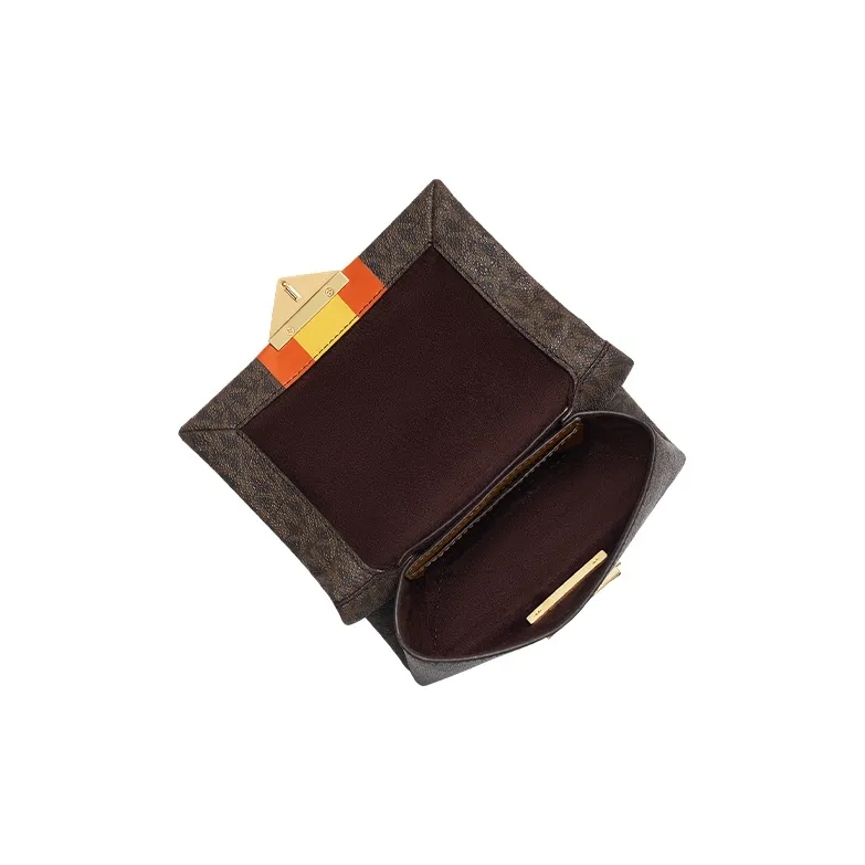 MICHAEL KORS Cece Cow Leather Shoulder Bag Crossbody Bag Extra Small Women's Dark Brown & Brown & Orange Red & Yellow-2
